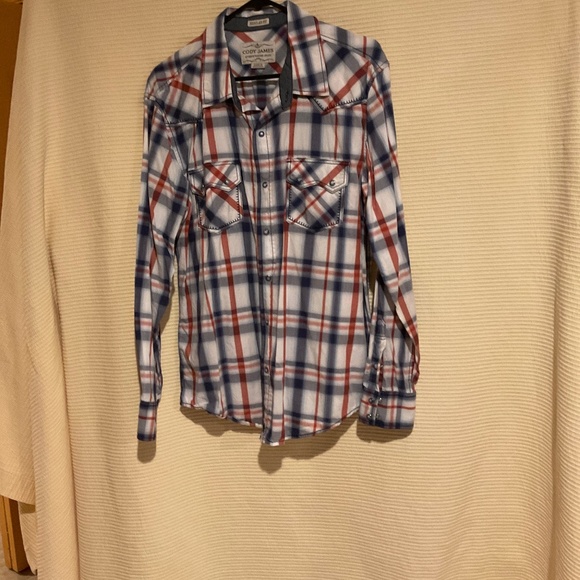Cody James Other - Western Long Sleeve Shirt Red White & Blue Plaid by Cody James